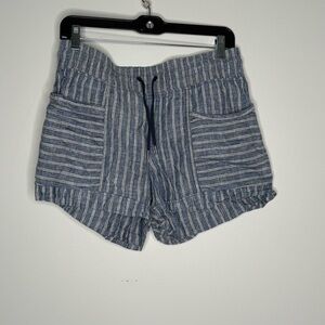 Athleta Blue striped linen Shorts